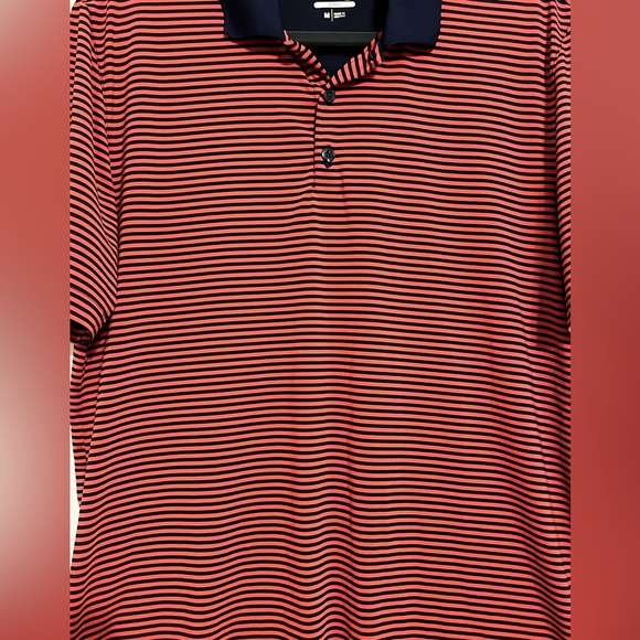 Mens BCG red and blue stripe golf polo. Medium. Excellent used condition - Picture 2 of 4